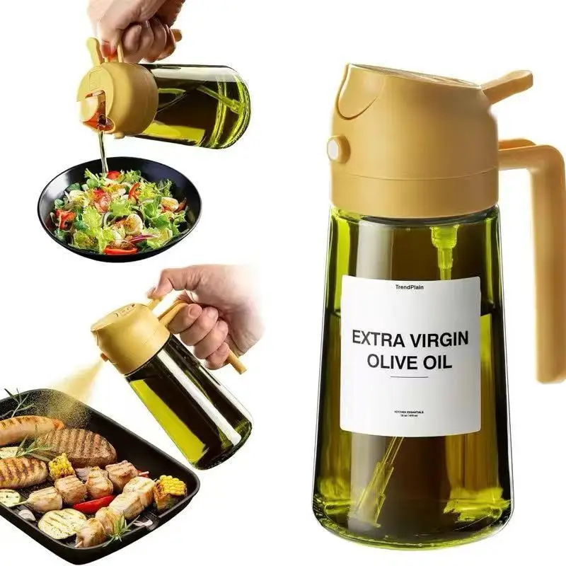 470ML/16oz Light-Blocking Dark Oil Sprayer for Cooking 2 in 1 thumbnail 3