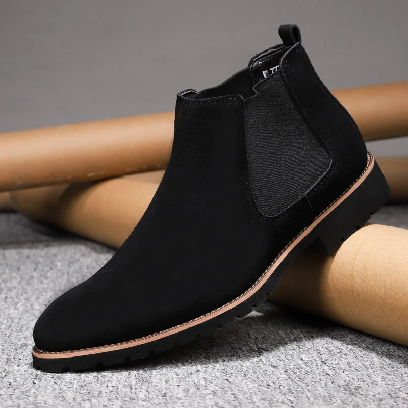 

Hot Selling Chelsea Boots Autumn Winter Men's Fashionable High Top Shoes Office Men's Business Short Boots Pointed Versatile