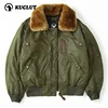 B15 Retro Bomber Jacket Men's Winter Multi Pocket Thicken Warm Cotton-padded Clothes Windproof Fur Collar Lapel Parker Coat 1