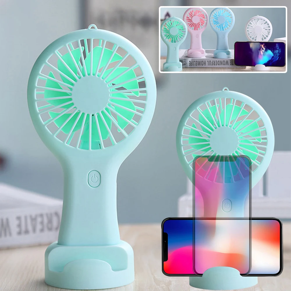 

Handheld Mini Fan Portable USB Charging Small Electric Fan Portable Pocket Desktop Fan with Phone Holder Home Appliance