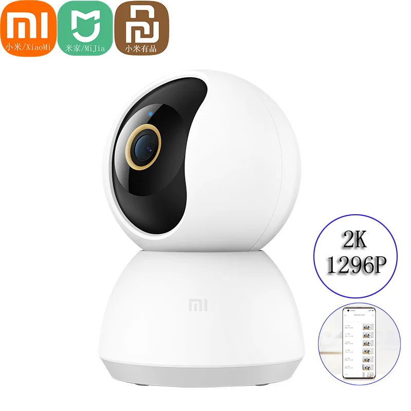 Xiaomi-mijia Câmera ip Inteligente 2k Vídeo 360 ° Cctv Wi-fi Visão Noturna Webcam sem Fio Câmera de Segurança Monitor de Bebê