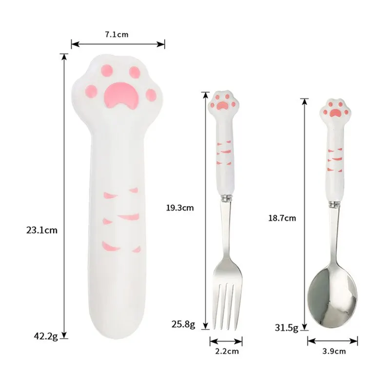 Stainless Steel Spoon and Fork Set with Storage Box for Adults Kids School cutlery set,western style cutlery set,picnic cutlery set,stainless steel cutlery set,picnic tableware,camping cutlery set,tableware storage box