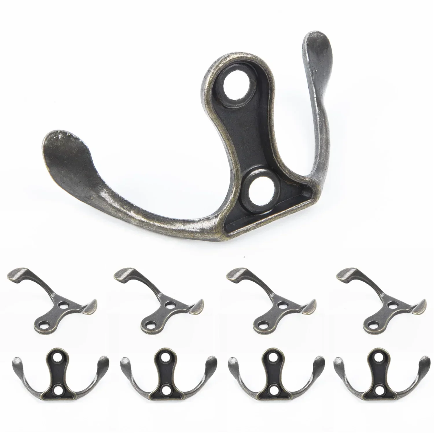Wall Door Hooks Zinc Alloy Hook Hanger For Key Clothes Coat Hat Bag Towel Home Storage Organization 10PCS storage hook door hook