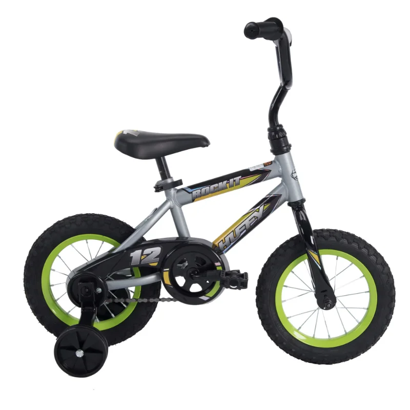 

Huffy 12 in. Rock It Boy Kids Bike, Grey Matte and Lime bicycle road bike carbon road bike bicycles bikes