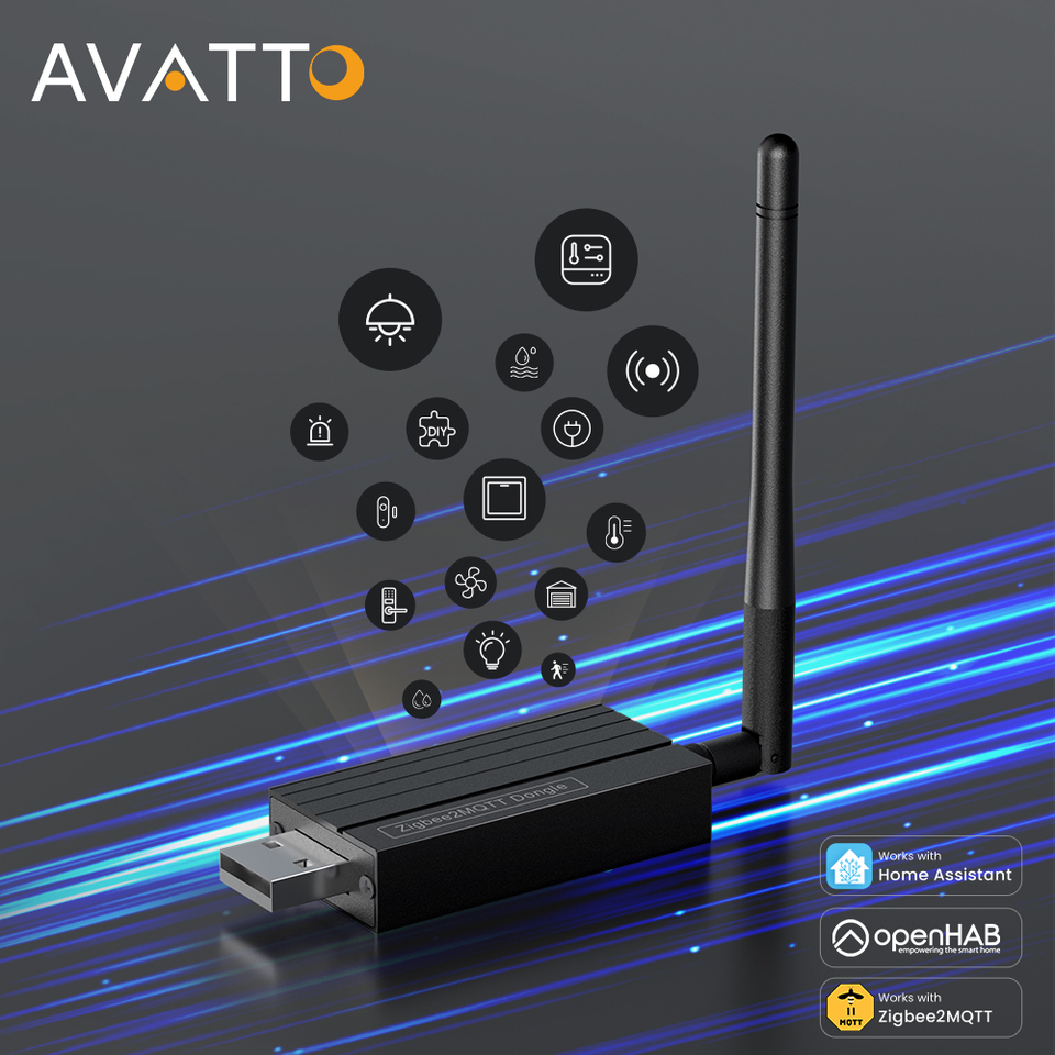 AVATTO Zigbee 3.0 USB Dongle Plus Universal Zigbee Gateway Hub Support Home Assistant Zigbee2MQTT，Raspbian Ubuntu Macos，OpenHAB