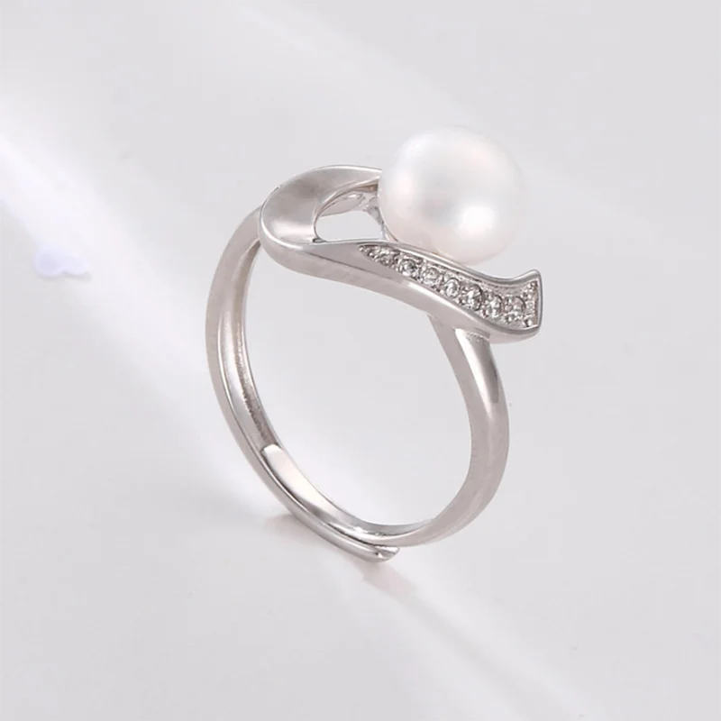 Jewelryonclick 6 Carat Natural Pearl Adjustable Ring - Sterling Silver, Sizes 5-13 For Men & Women - View #12