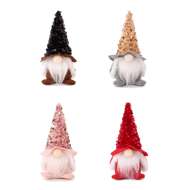 

Y5LE Sparkling Santa Figurine Gnome Perfect Christmas Ornament for Office and Home