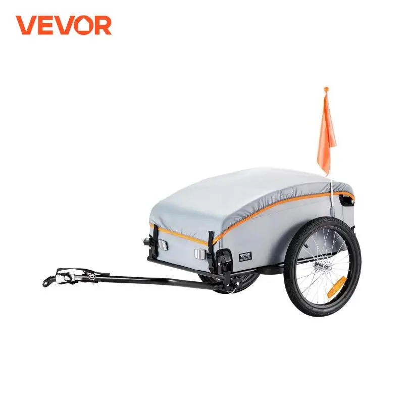 VEVOR 100lbs Foldable Bike Cargo Trailer with Cover