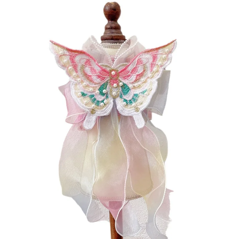 Dog Dress Luxury Dogs Weeding Dress Embroidery Lace Tutu Weeding Skirt Summer Chiwawa For Wedding Party Clothes