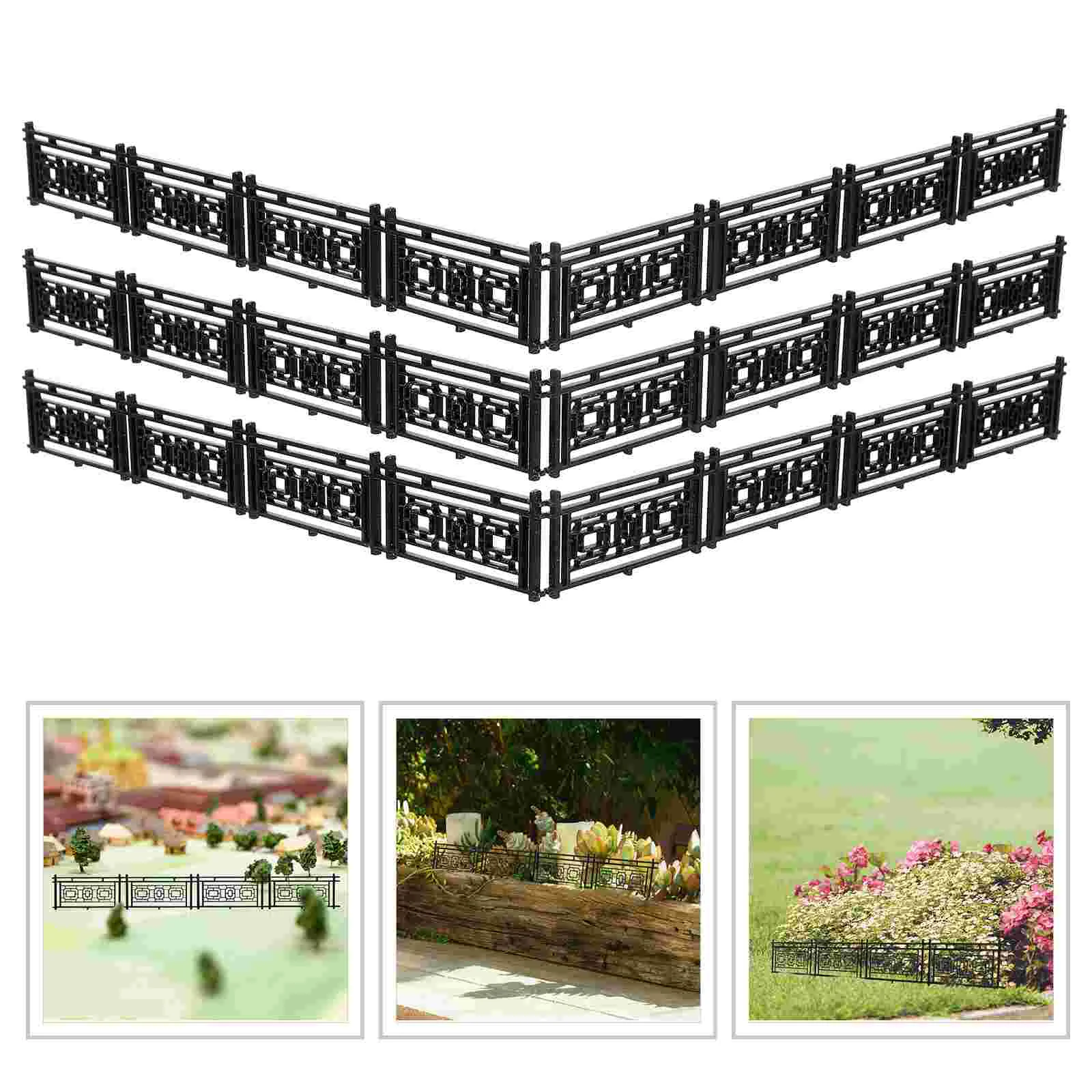 

8 Pcs Miniature Hand-assembled Sandbox Architectural Model Railings Abs Scene Layout Decor Micro Landscape Accessories