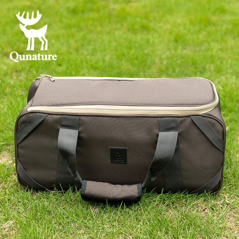 Qunature Outdoor Camping Tableware Storage Bag Camping Tableware Cookies Stove Heads Lighting Gas Tanks Component Debris Handbag