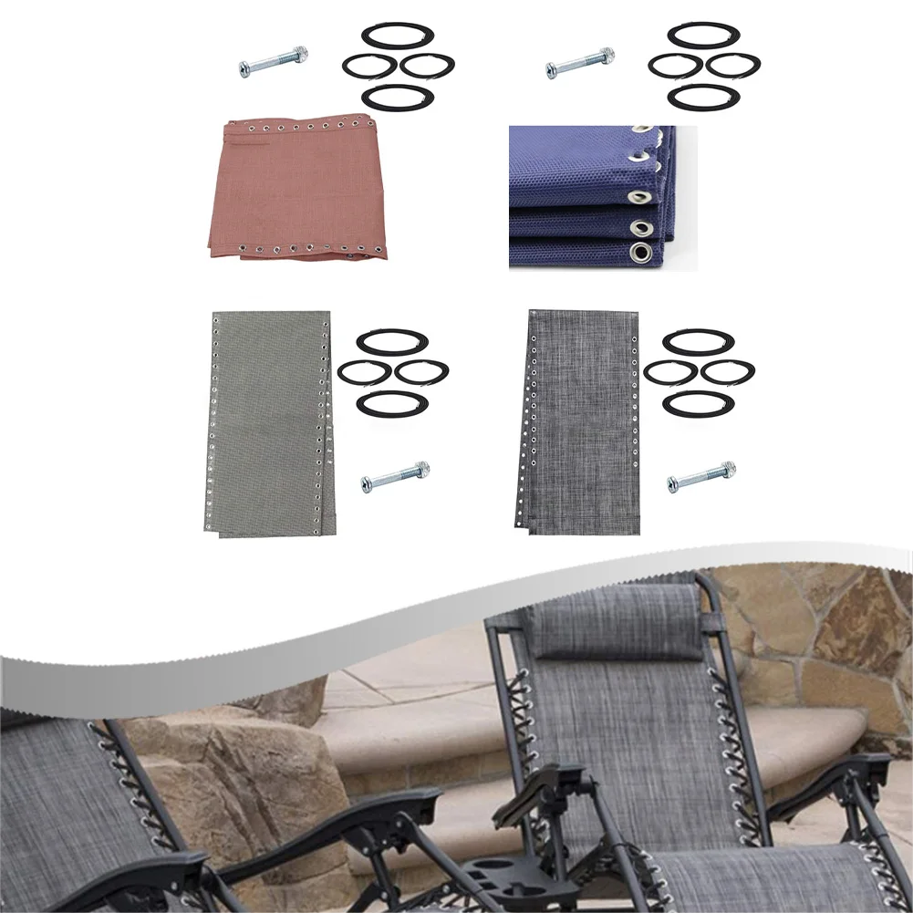 thumbnail image 2 of 63 X 17’’ Zero Gravity Replacement Fabric, Textilene Sling Chair Replacement Fabric With 4 Bungee Cords, Recliner Chair Replacement Fabric Kit For 2 of 9
