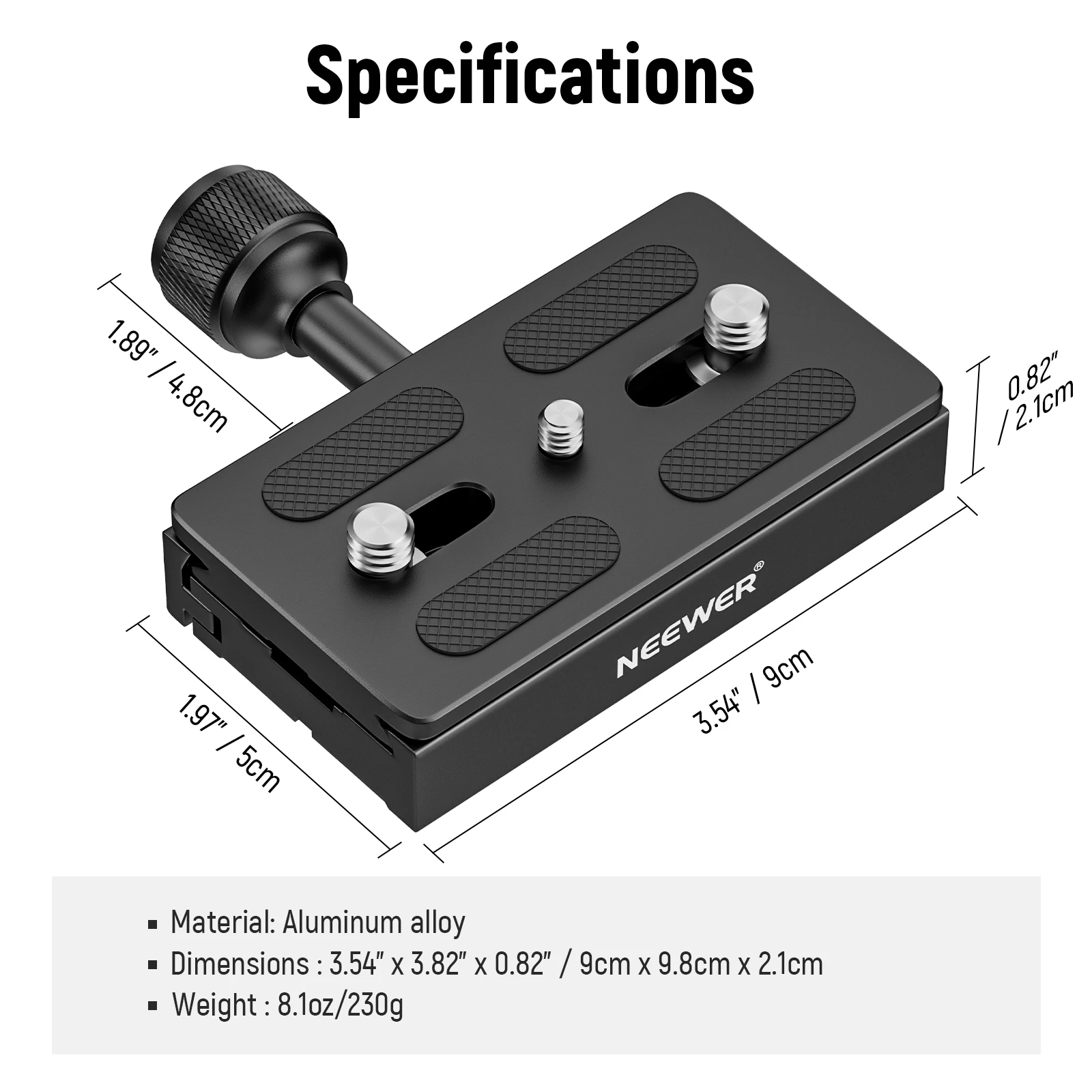 Quick Release Plate with Clamp Adapter Set QR Plate with Clamp Bubble Level For