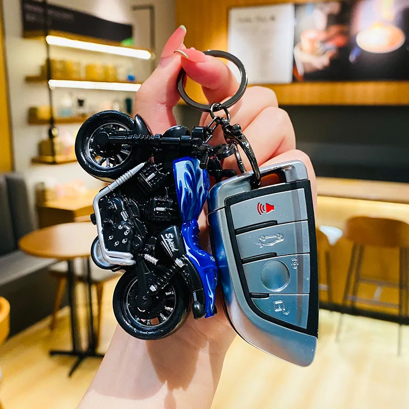 Creative Cool Mini Simulation Motorcycle Keychain Cartoon Key