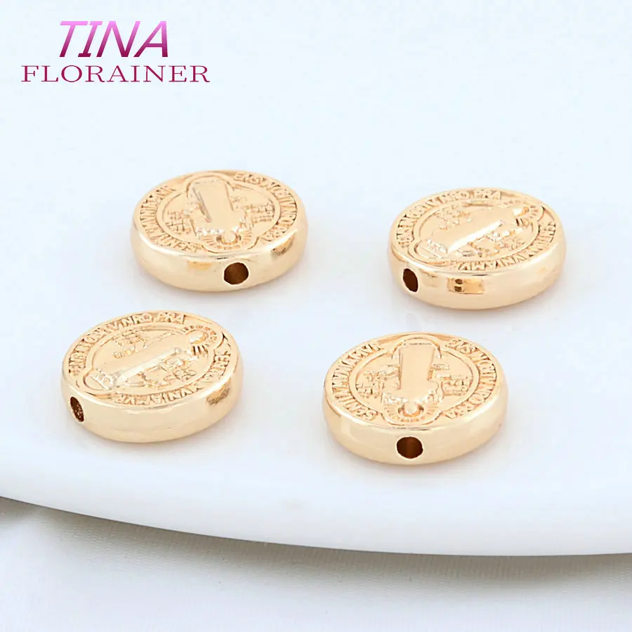 10PCS 10MM 14K Gold Farbe Überzogene Messing Runde Perlen Spacer Perlen Für Armband Hohe Qualität Diy schmuck Zubehör – Detail 4