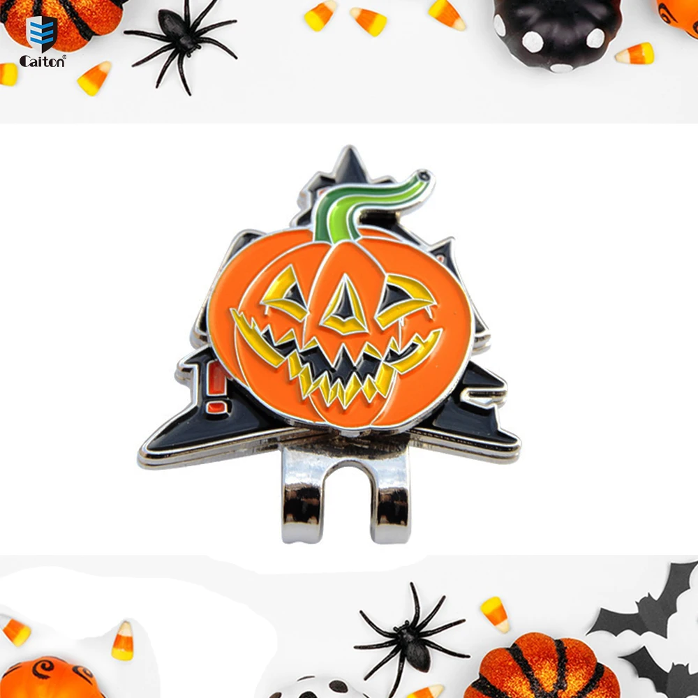 Caiton Golf Hat Clip-Stainless Steel Festival Style, with Magnetic Ball Marker-Halloween Theme Golf Accessory