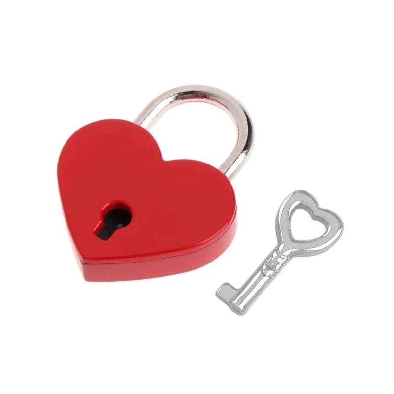 Mini padlock Love heart lock Vintage Wish Lock Mini Heart Shaped Lock Wedding Keyed Padlocks Personalized Padlock for Jewelry Box Small Wooden Box
