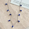 ‌Genuine S925 Sterling Silver Waterdrop Necklace | Cubic Zirconia Adjustable Chain | Tri-Color Jewelry Gift for Her, Anniversary 1