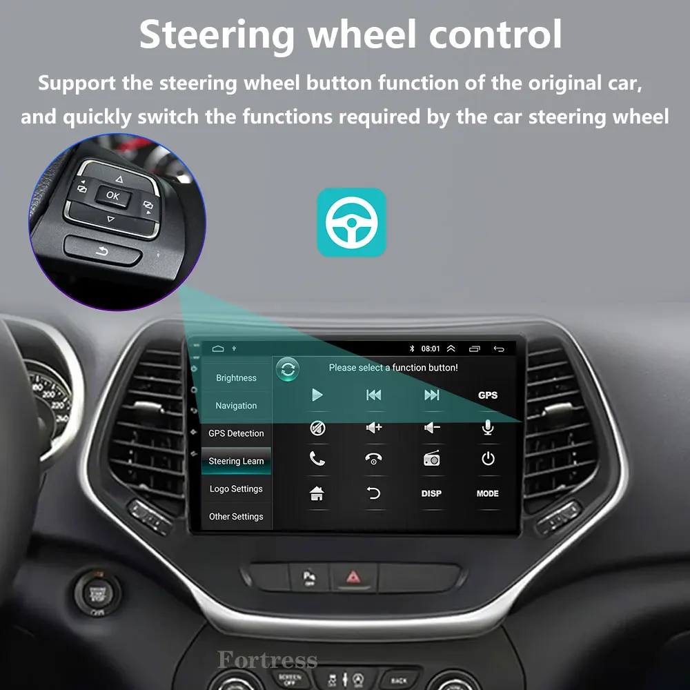 Para Jeep Cherokee 5 KL 2014-2018 Radio de coche navegación Multimedia 4G estéreo inalámbrico Bluetooth Android Auto pantalla táctil Carplay 5