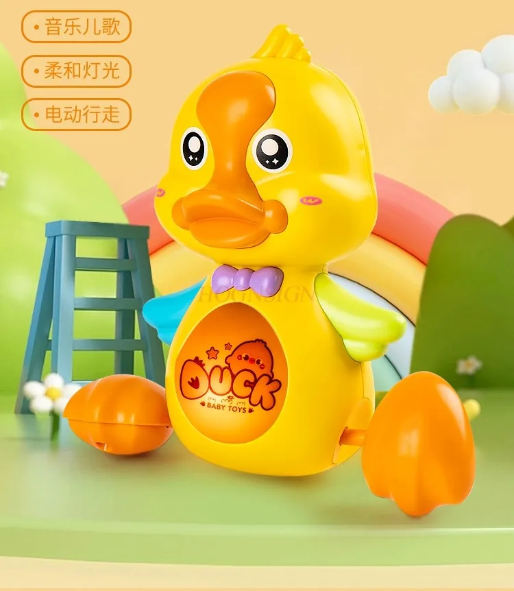 Baby Duck Toy 1-2 Years Old Light Music Girl Puzzle Preschool Children's Voice Controlled Electric Walking Yellow Duck 4
