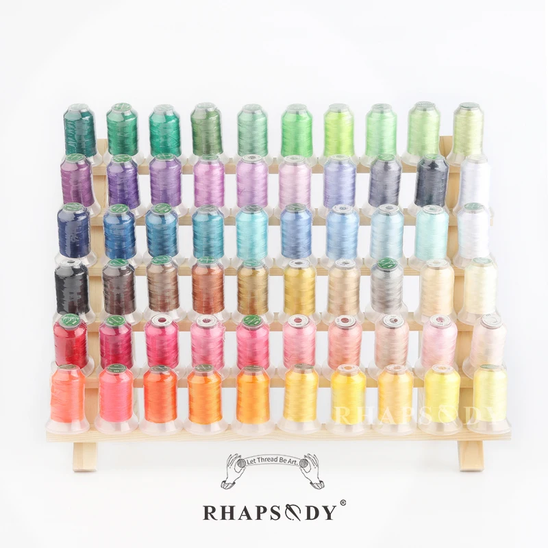Description Picture 4 of item40WT 120D/2 500 Meters 60 Different Bro*ther Colors Premium Quality Polyester Machine Embroidery Sew Thread Mini Cone Home Hobby