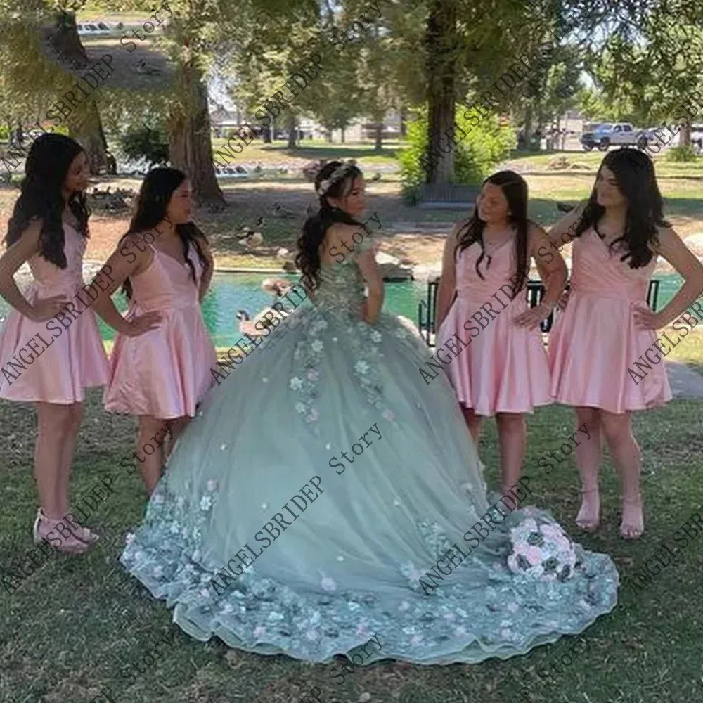 Quinceanera dresses ANGELSBRIDEP Sage Green Quinceanera Dresses Off Shoulder Princess Sweet 15 16 Years Old Birthday Prom Party Gowns customized