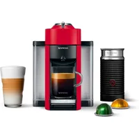 1100 Ml Espresso Coffee Maker Coffee and Espresso Machine With Milk Frother Shiny Red Makers Capsules Capsule Italian Kitchen 1