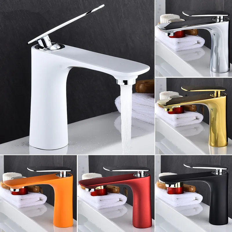 Basin Faucets Hot&ampCold Sink Mixer Bathroom Tap Brass Gold/Chrome/White/Red/Black Faucet Crane | Обустройство дома