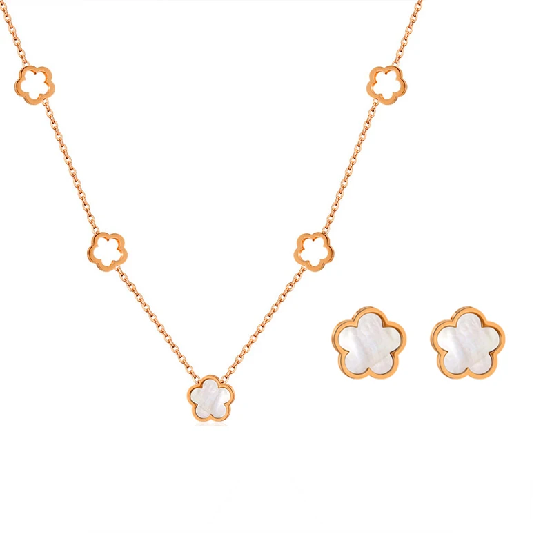 PAXA 스테인레스 스틸 화이트 그린 쉘 플라워 스터드 귀걸이, 여성용 우아한 귀걸이, 2024 매력적인 쥬얼리 파티 선물, 새로운 패션