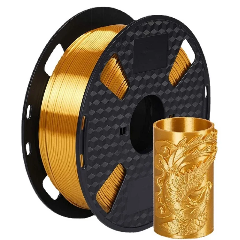 PLA 1.75mm 실크 3D 프린터 필라멘트 - 샤이니 골드/블랙/실버, 1kg/500g/250g