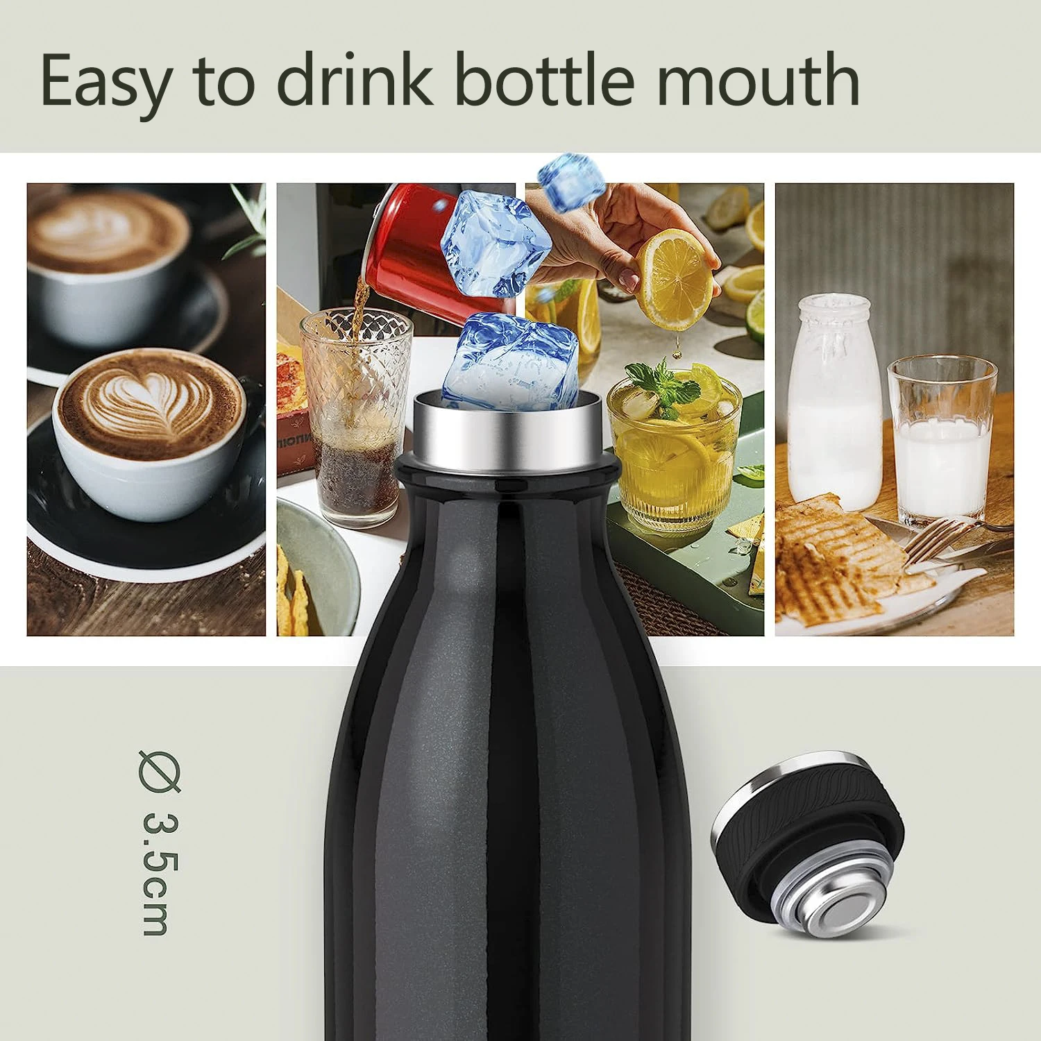 Stainless steel water bottle 1 liter 1000ml vacuum insulated cup