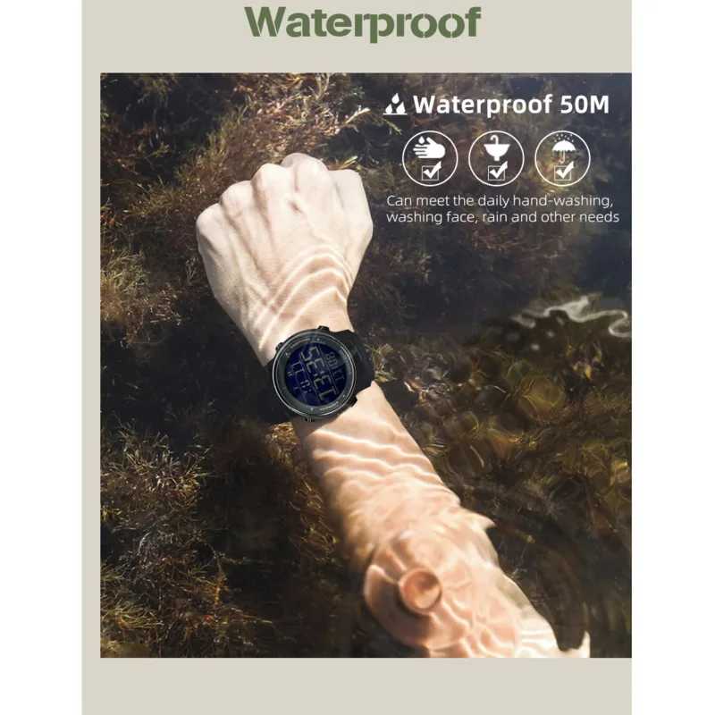 NORTH EDGE Outdoor Sports Watch For Men Digital Waterproof 50M Stopwatch Alarm Clock Metronome Countdown Men Watch Reloj Hombre