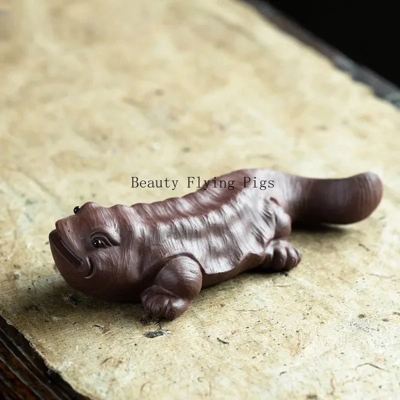 Yixing, China Sculpture Purple Clay Tea Pet Creative Fish Shaped Tea Carving Crafts Tea Set Decoration