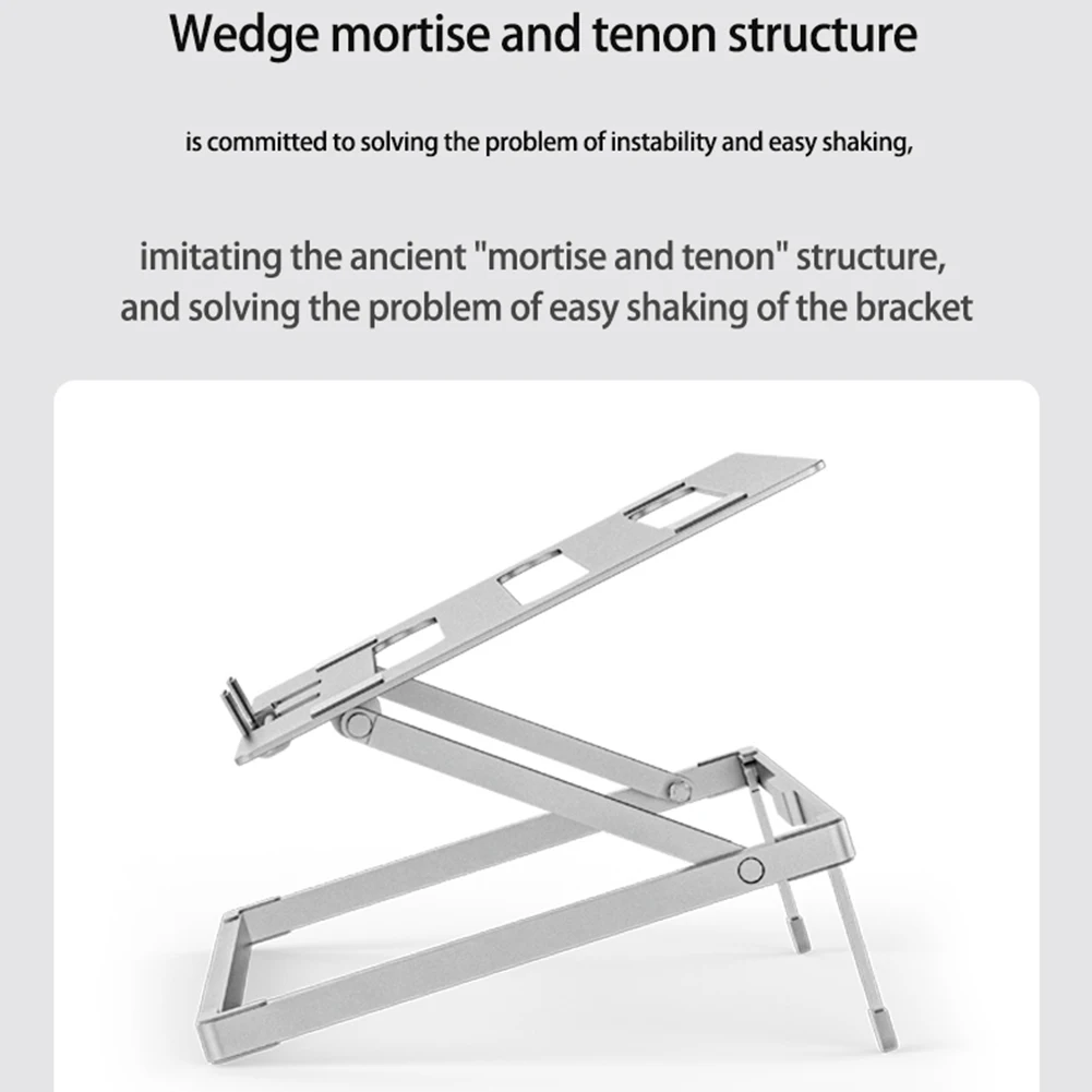 Portable Laptop Stand Adjustable Height Ergonomic Notebook Holder Foldable Laptop Riser Aluminum Alloy for MacBook/Lenovo