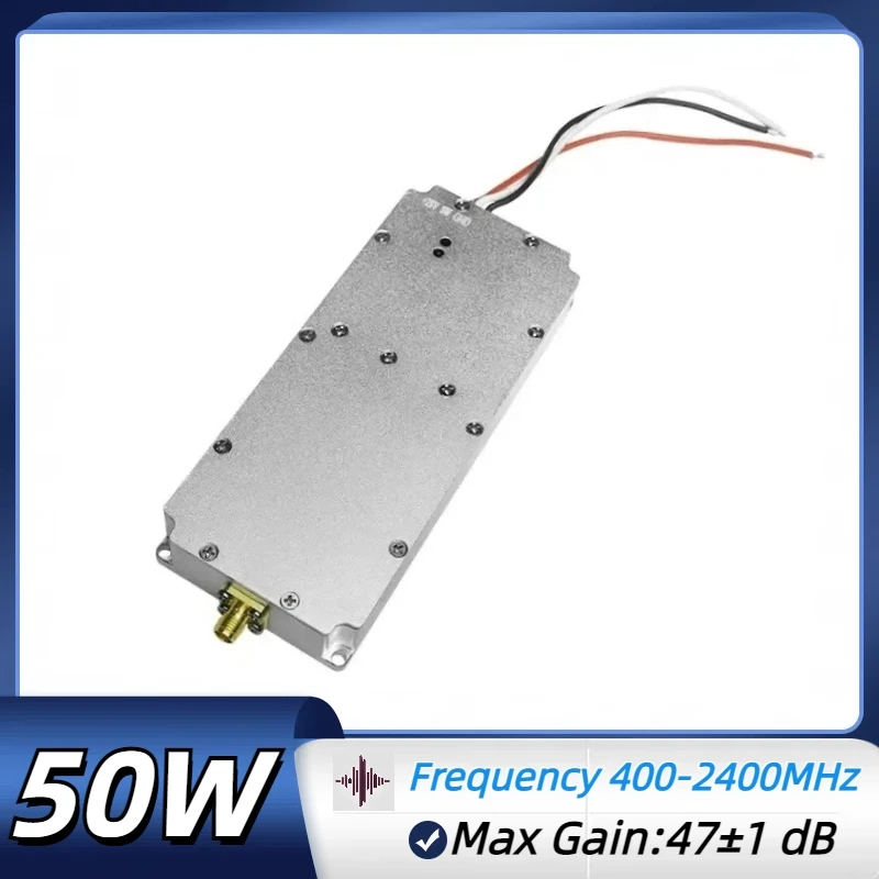 50W RF Module Power Amplifier 433MHz 2.4GHz LDMOS Transistor Drone Module SMA Connector for UAV Protect Area System Accessories