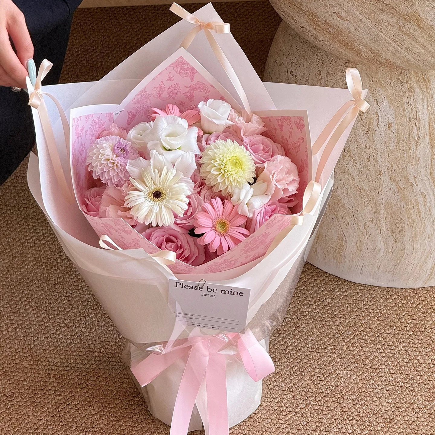 Five-Pointed Star Bouquet Fre Flower Wrap Paper Inteated a eet 3D ...