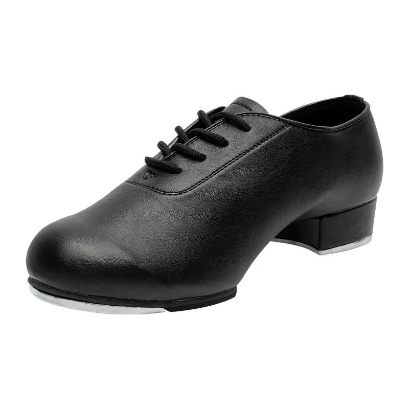 Tap Dance Shoes For Women Soft Soled Lace Up Oxford Cloth Genuine Leather Shoes Woman Girl Sports Step Sneakers Resounding Sound 5