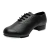 Tap Dance Shoes For Women Soft Soled Lace Up Oxford Cloth Genuine Leather Shoes Woman Girl Sports Step Sneakers Resounding Sound 5
