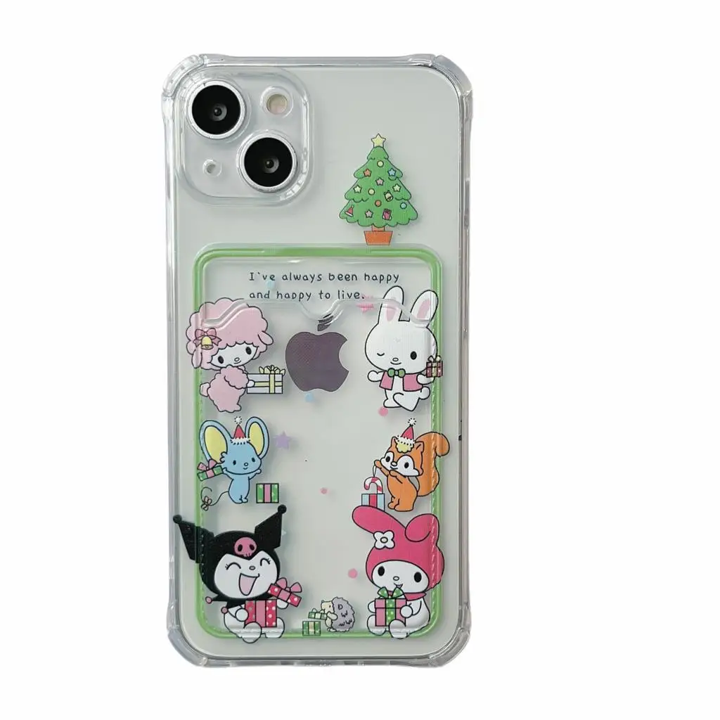 thumbnail image 1 of Funda rosa con tarjetero para iPhone, carcasa con dibujo de Hello Kitty, Little Twin Stars, para modelos 14, 13 Pro Max, 12, 11, XR, XS, X, 7, 8 Plus, 1 of 5