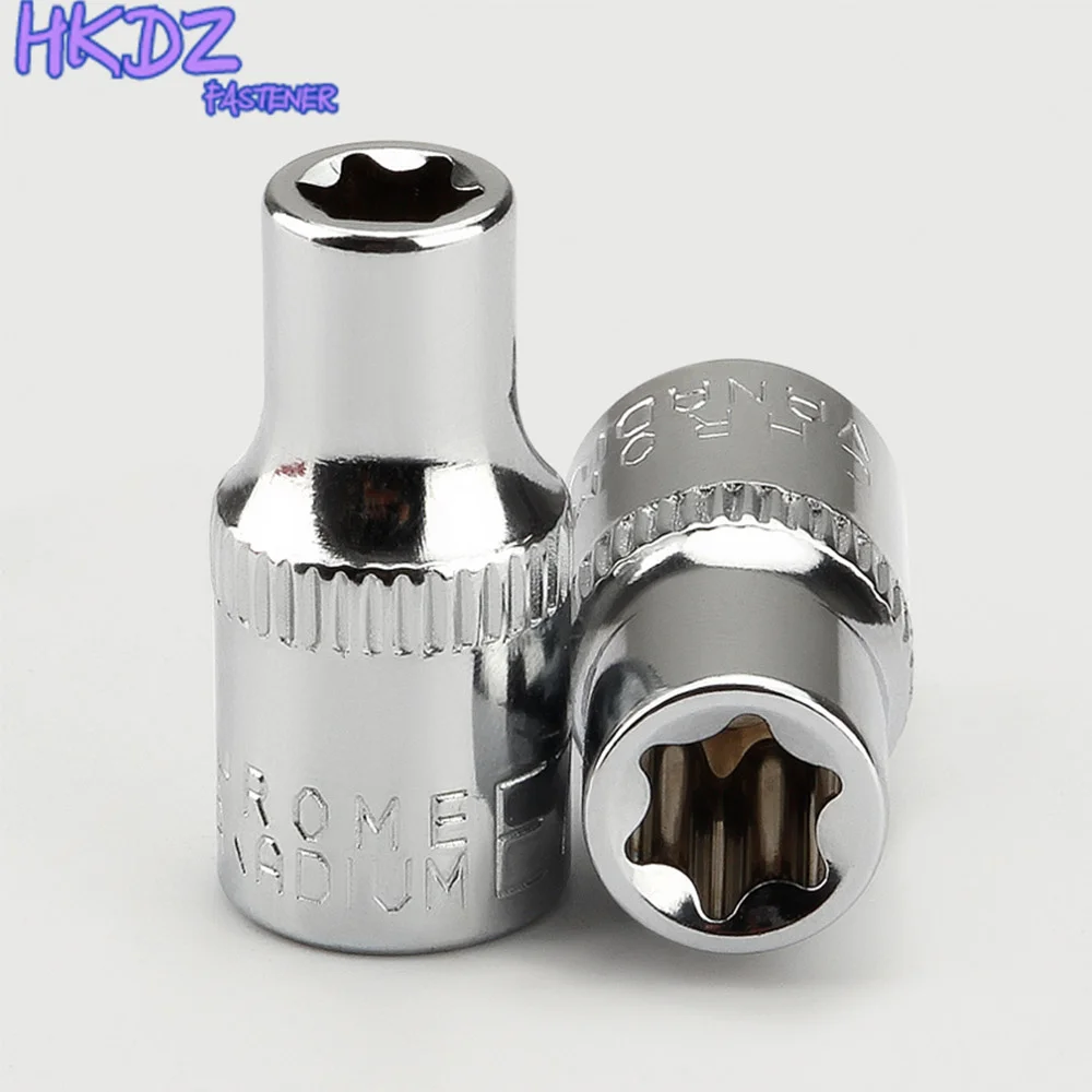 E-Socket Sockets 1/4 Inch(6.3mm)/3/8" Torx Star Bit Female E-Socket Set Socket Nuts Set E4 E5 E6 E7 E8 E10 5