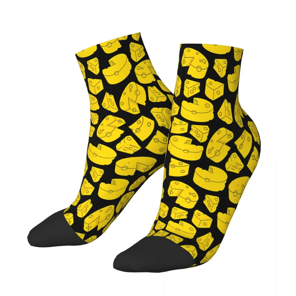 

Yellow Cheese Ankle Socks Male Mens Women Winter Stockings Hip Hop