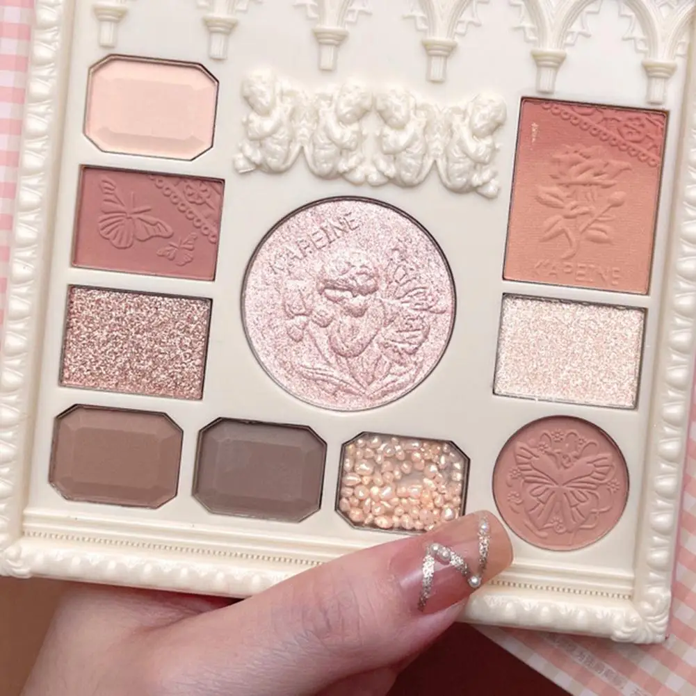 Smooth Eyeshadow Palette Radiant 3d Makeup Palette with Skin-touch Blush Pearlescent Eyeshadow Create Stunning Looks with Relief