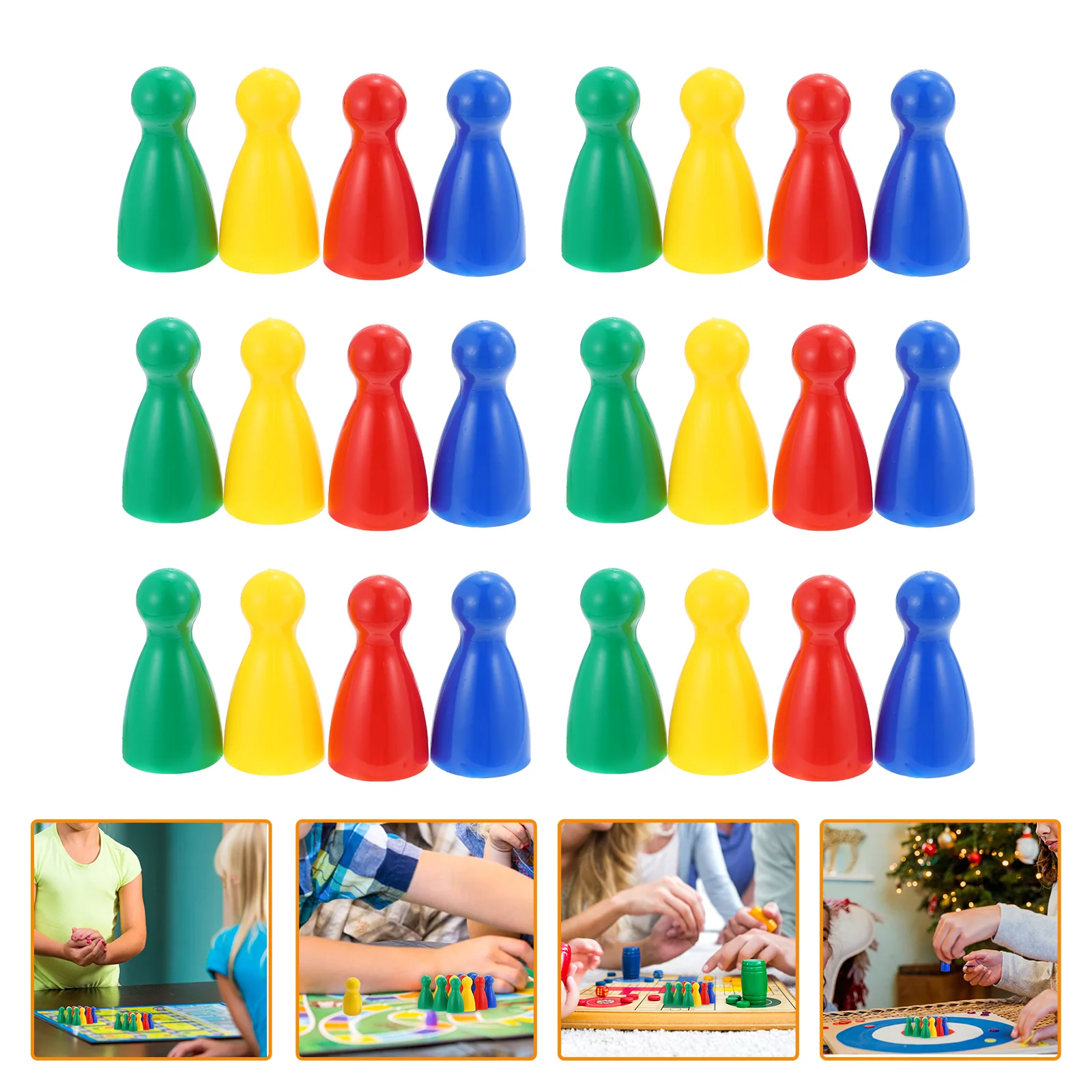 

Zerodeko Chess Pieces Plastic Board Chessmen Pawn Game Replacement Tournament Figure Coins Accessories Home Red Yellow