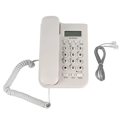 Premium Wired Desktop Wall Phone (WHITE)