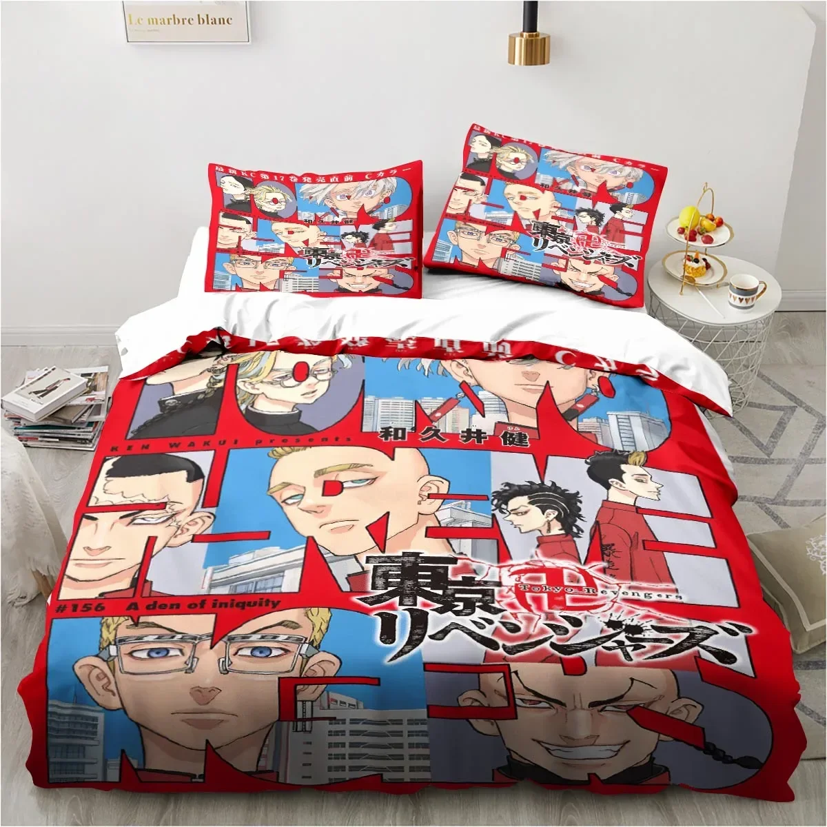 Anime Tokyo Revengers Ryuguuji Ken Sano Manjiro Duvet Cover Cartoon Bedding Sets Bed Set Quilt Comforter Covers Home Textiles 2