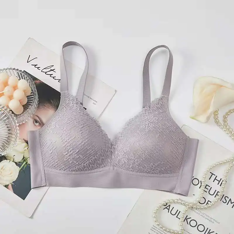 Breathable Latex Thin Showing Smaller Gather Push Up Size 36/38/40/42B Bra Underwear Women