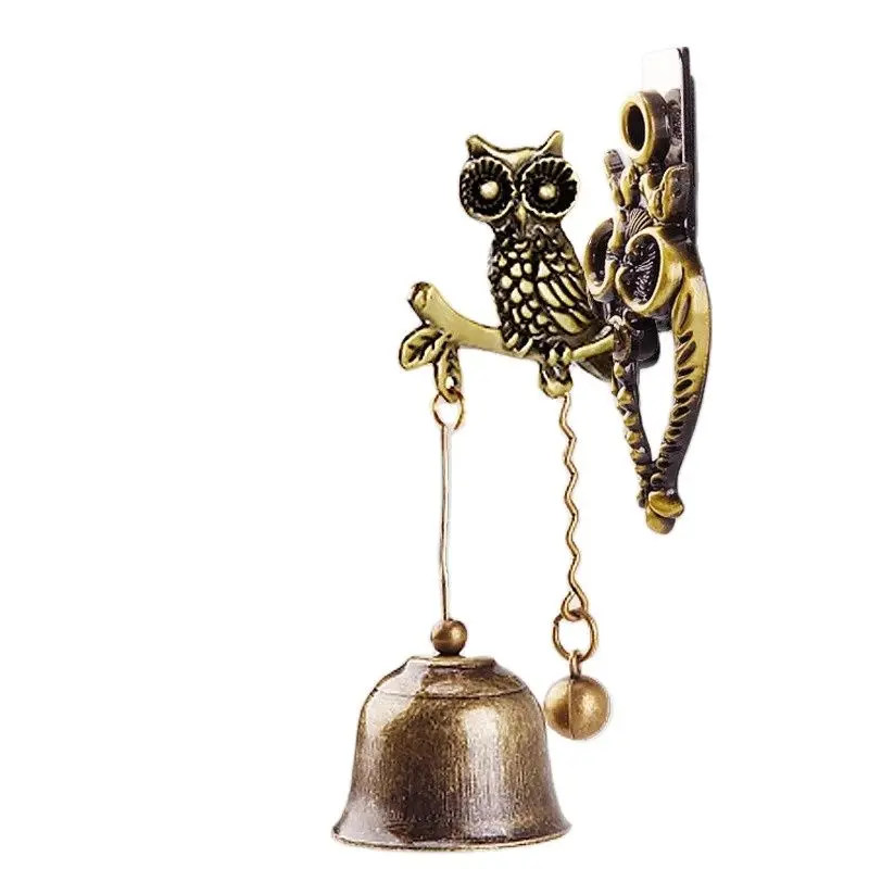 

New Metal Iron Bell Wind Chime Retro Animal Doorbell Wall Hanging Decoration Horse Elephant Owl Shape