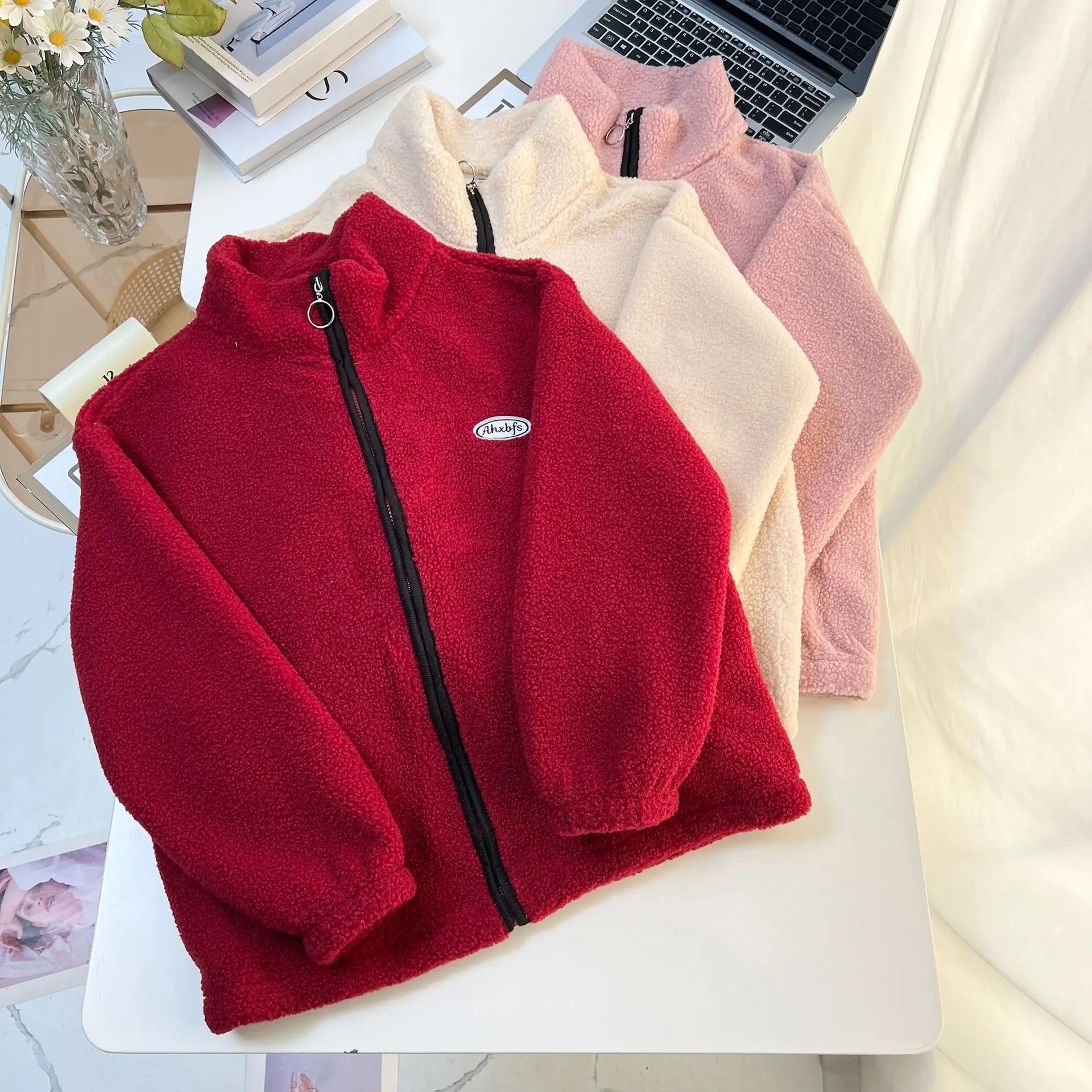 XXXL Fashion Plus Size Women's Parkas Winter New Versatile Label And Fleece Stand Up Collar Plush Jacket Warm Zipper Coat 222