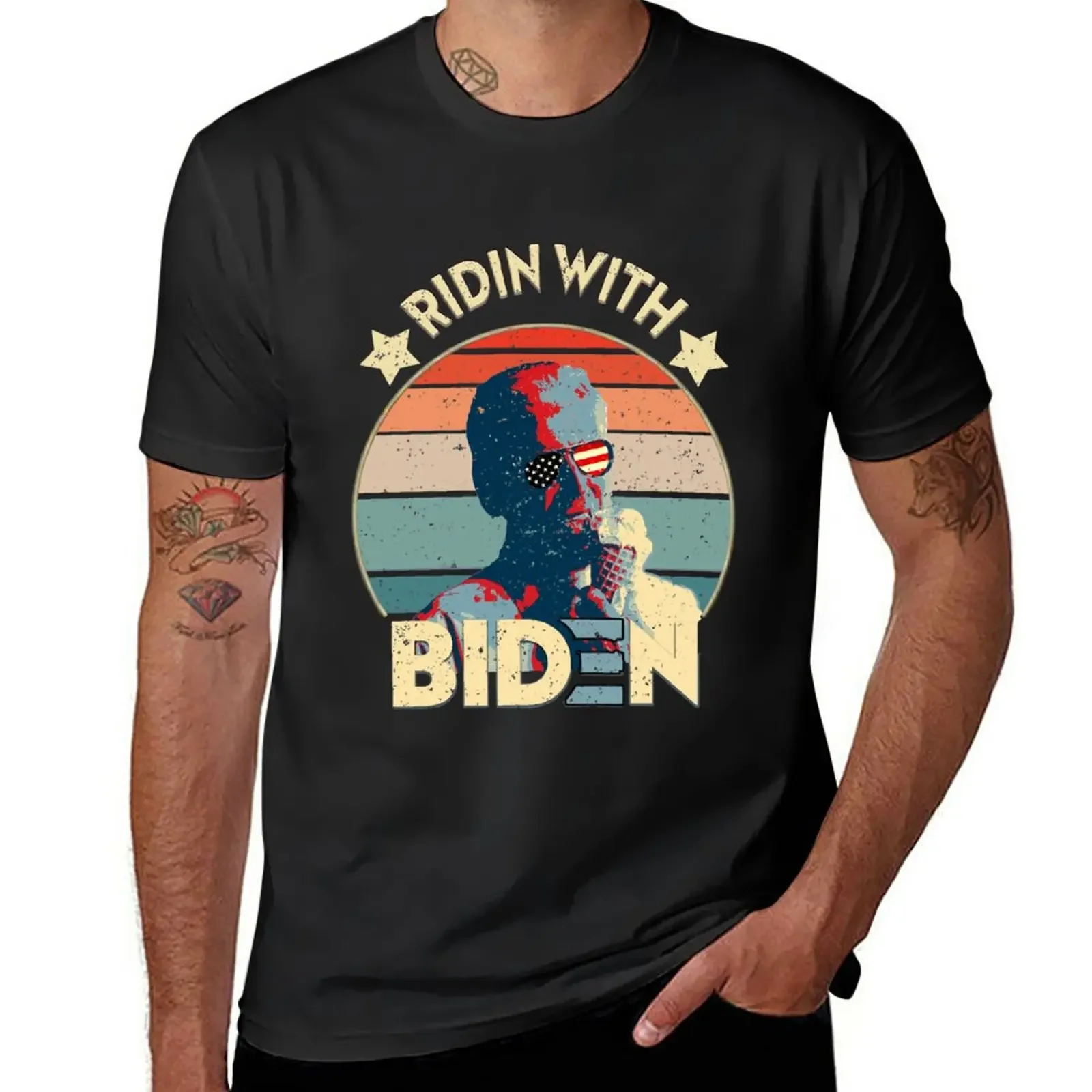 

Ridin' With Biden Eating Ice-Cream T-Shirt graphics animal prinfor boys mens t shirts casual stylish