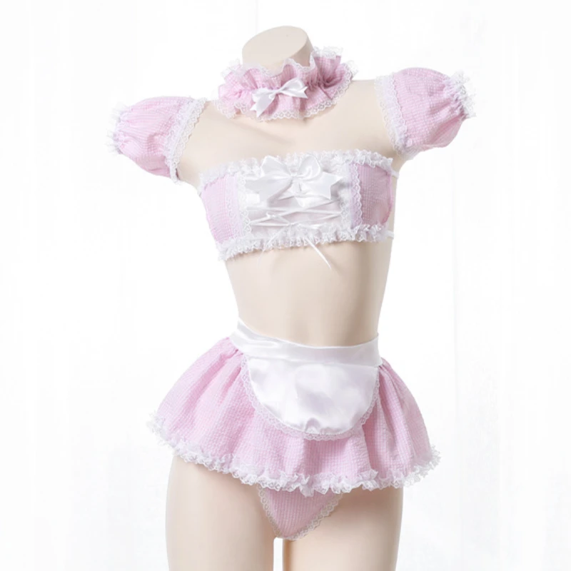 

2022 Kawaii Underwear Cosplay Suit Sexy Lolita Maid Costume Swimsuit Women Erotic Lingerie Outfit Three Point Passion Underwear